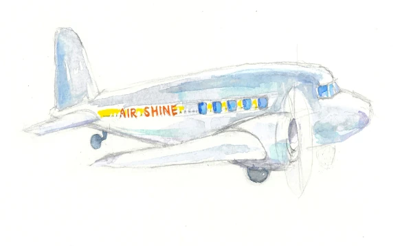 airplane watercolor