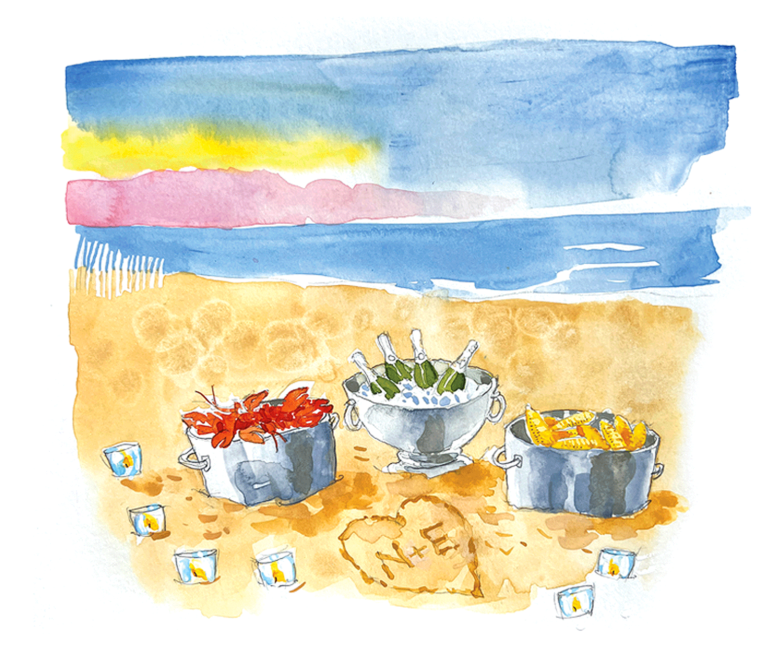 beach watercolor