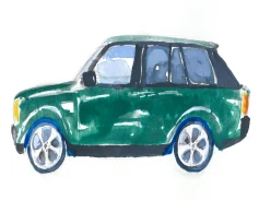 green car watercolor