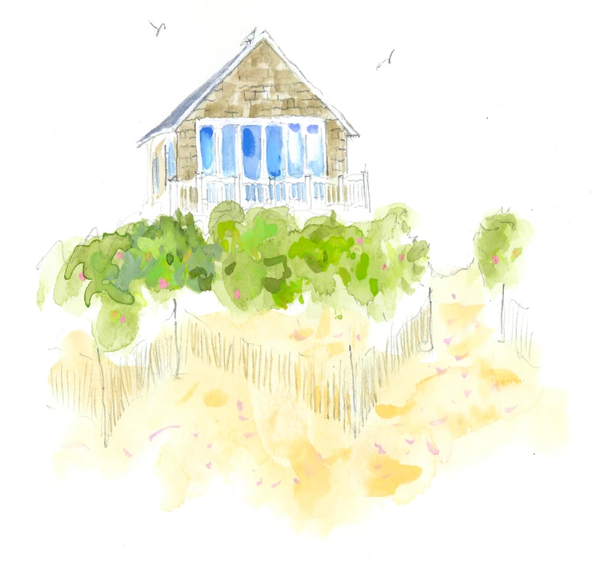 beach house watercolor