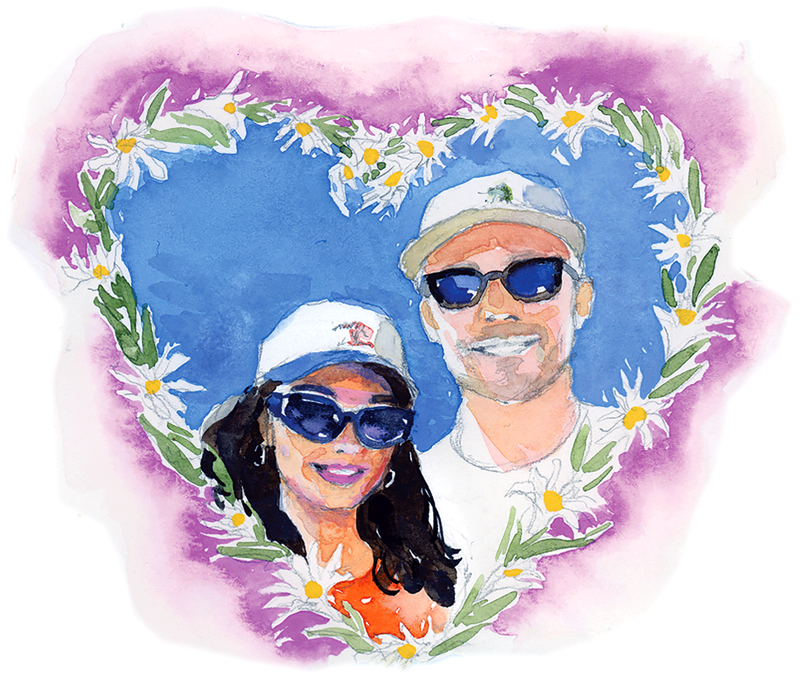 natalie and emmett portrait watercolor