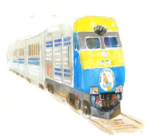 train watercolor